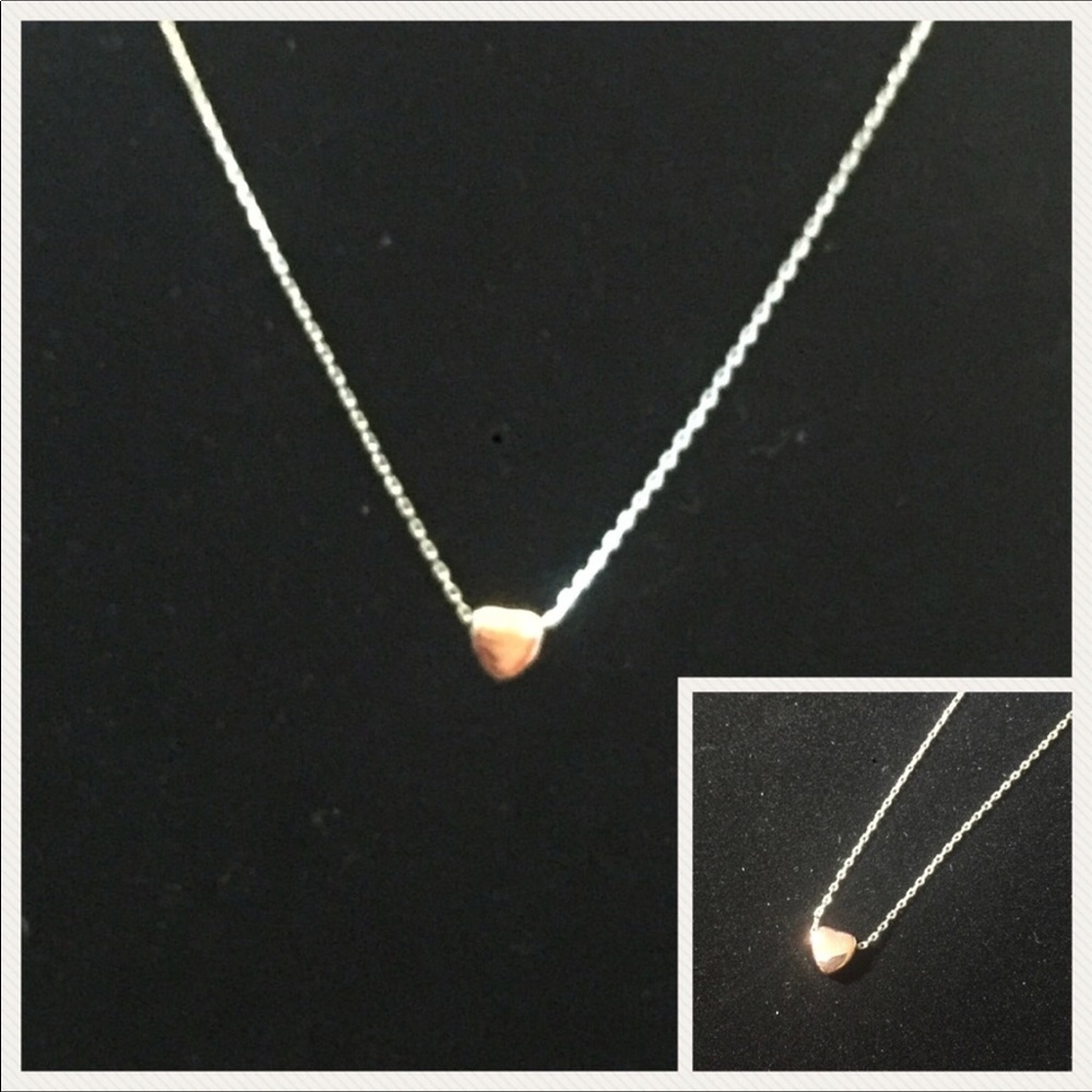 Lia Sophia rose gold delicate heat necklace